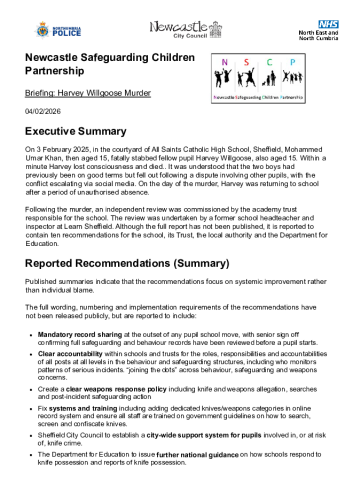 Briefing – Harvey Willgoose Murder (Feb 2025)